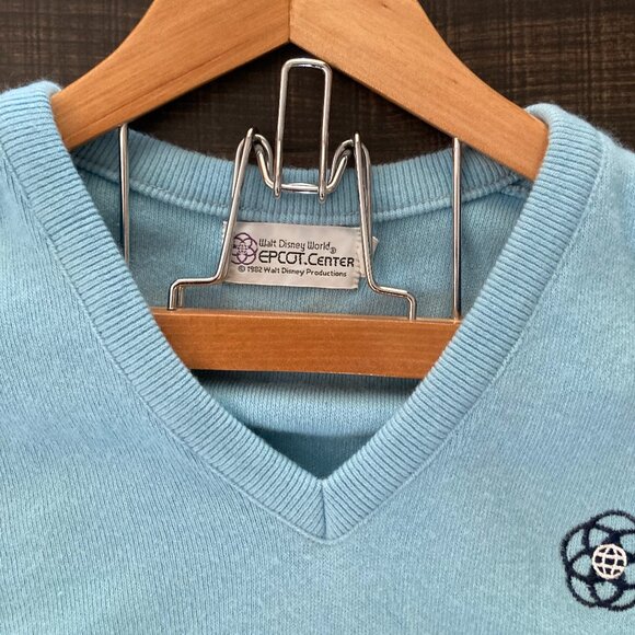 Vintage Disney Epcot Blue Women's Sweater Size Med Center Opening Year 1982 Rare - Picture 2 of 7